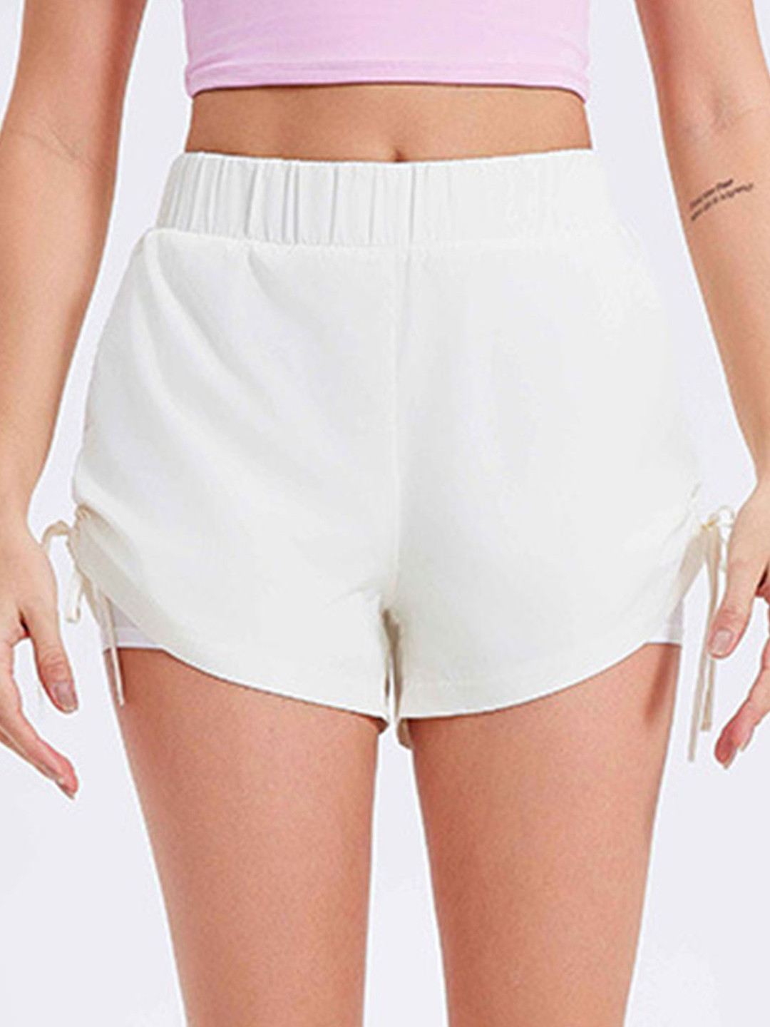 LULU & SKY Women Side-Drawstring Detail Sports Shorts
