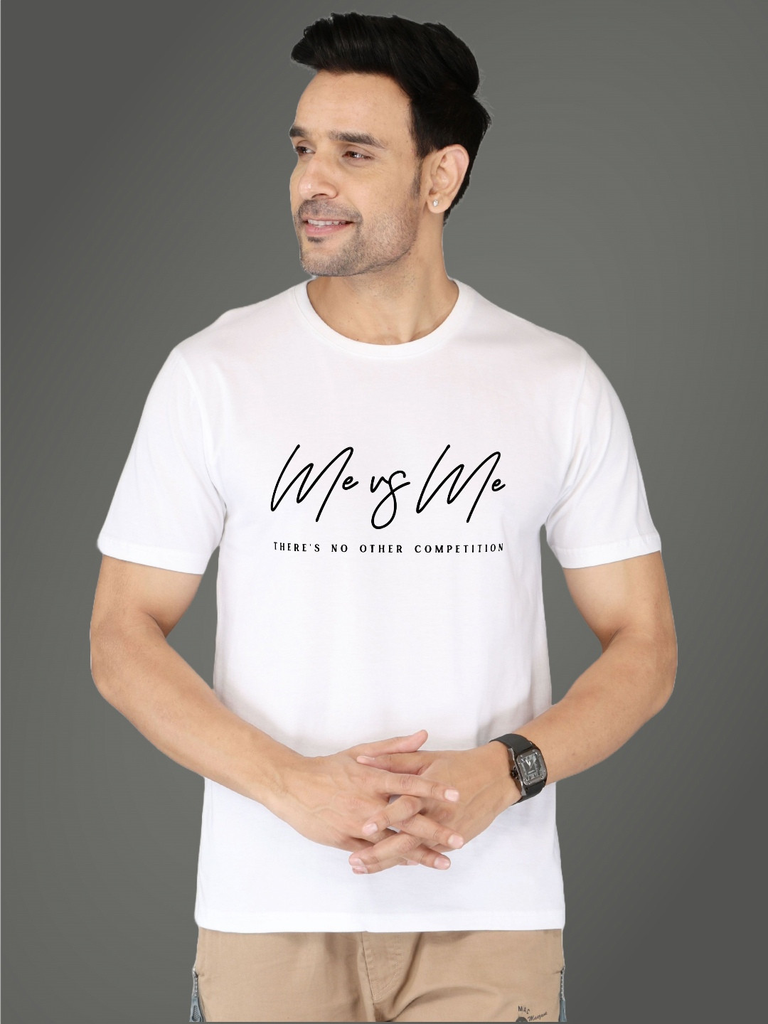NOBLE HUSTLE Typography Printed Round Neck Pure Cotton T-shirt