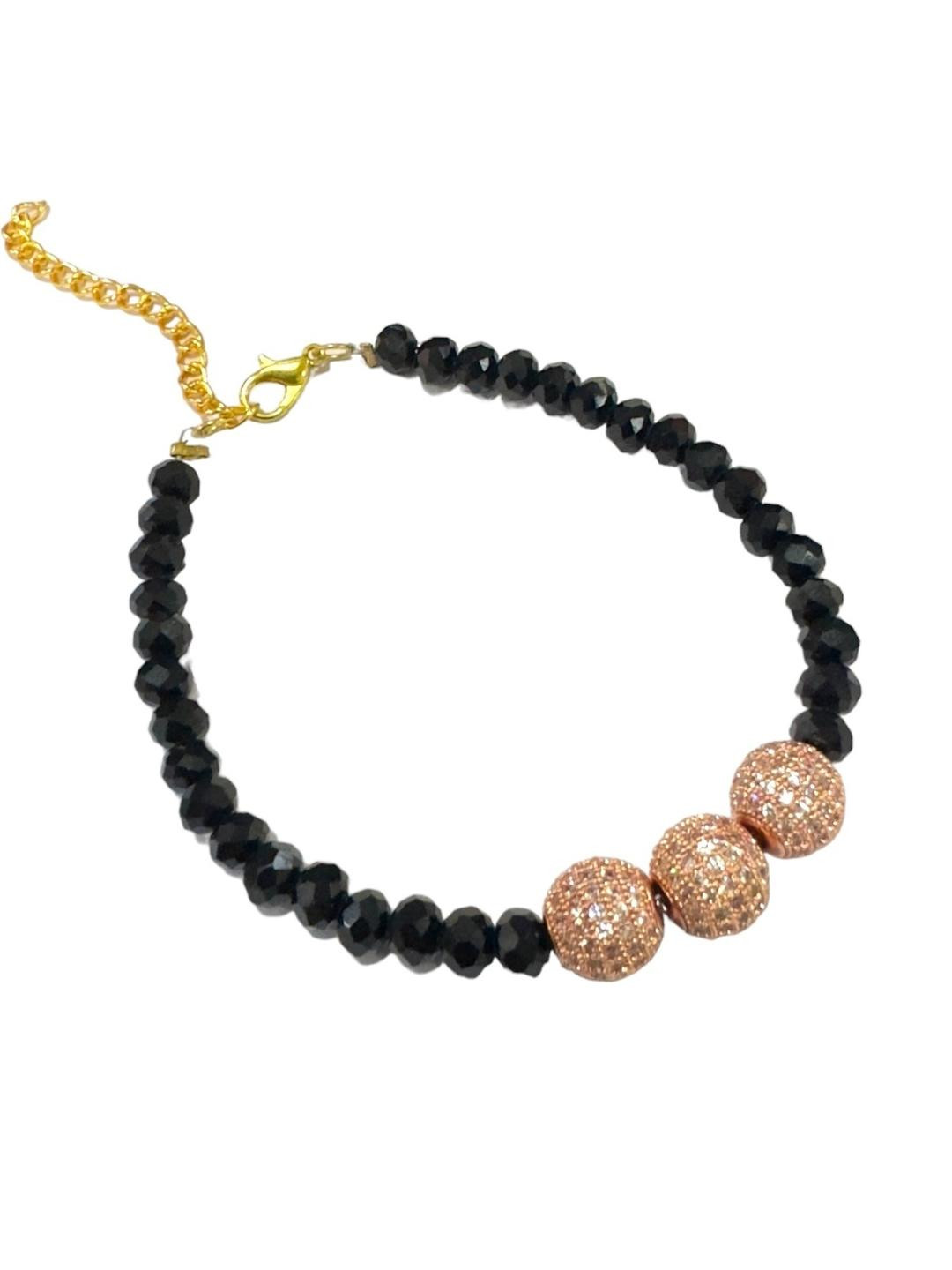CHARMS Black Artificial Stones Anklet