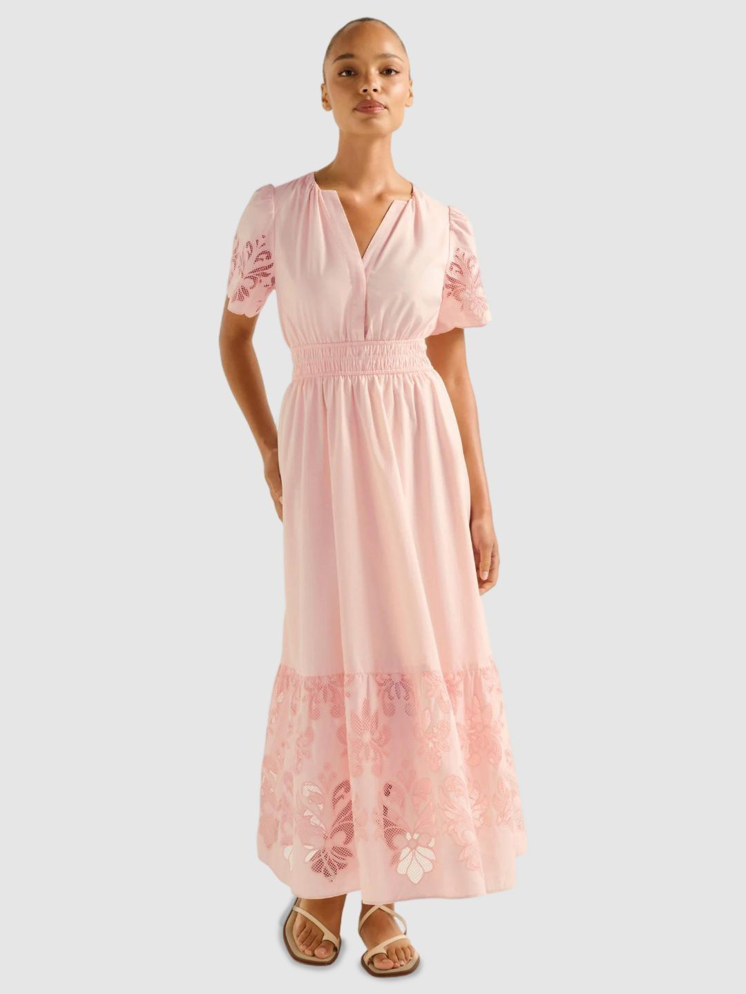 Forever New Women Self Design Fit and Flare Maxi Dress