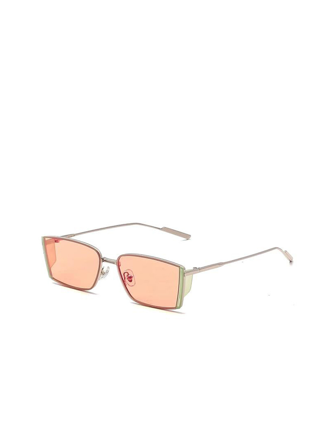 AUGEN Unisex Orange Lens & Gold-Toned Rectangle Sunglasses with VI-SG-221-C1