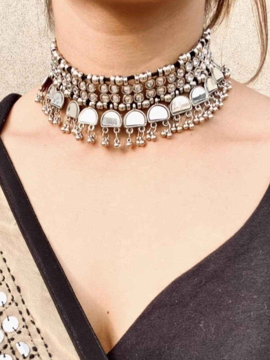 ISLANA Oxidised Silver Alloy Jewellery Set