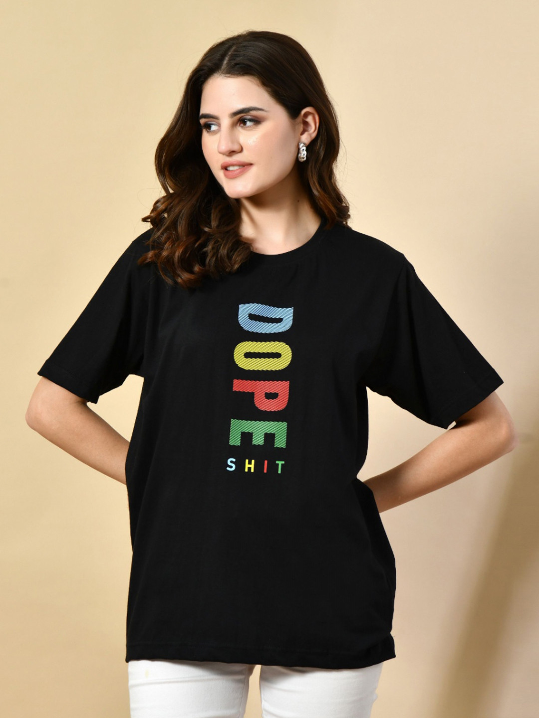 Myrung Unisex Typography Printed Round Neck Cotton Relaxed Fit T-shirt