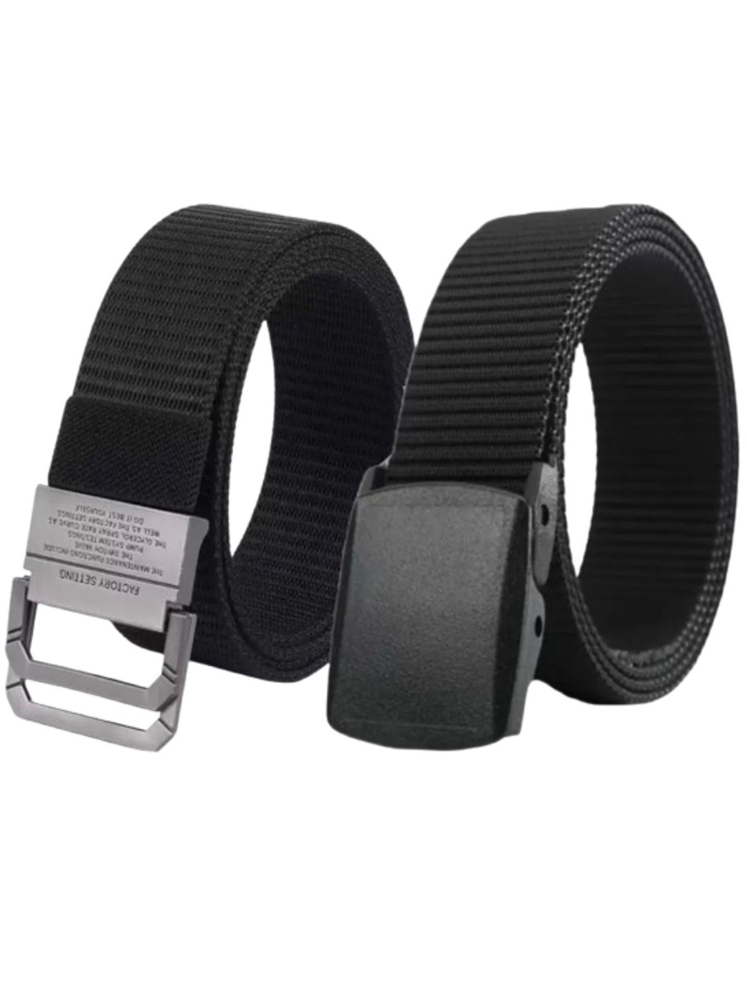 Niddleman Pack of 2 Men Woven Belt With D-ring & Slider Buckle