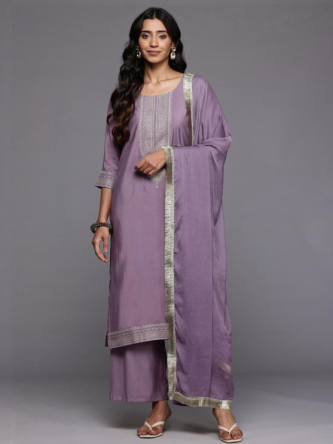 KSUT Lavender Silk Blend Kurta Sets