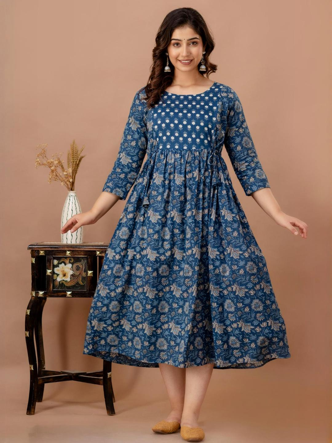 FASHION CLOUD Floral Print Maternity Fit & Flare Midi Dress