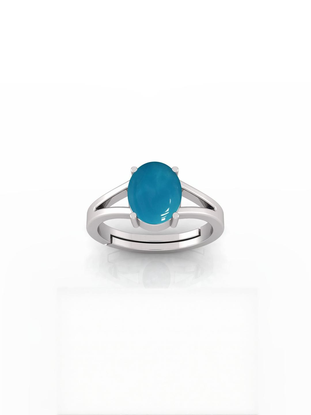 Natural 8.25 Ratti Firoja Turquoise Gemstone Ring With Lab Certificate