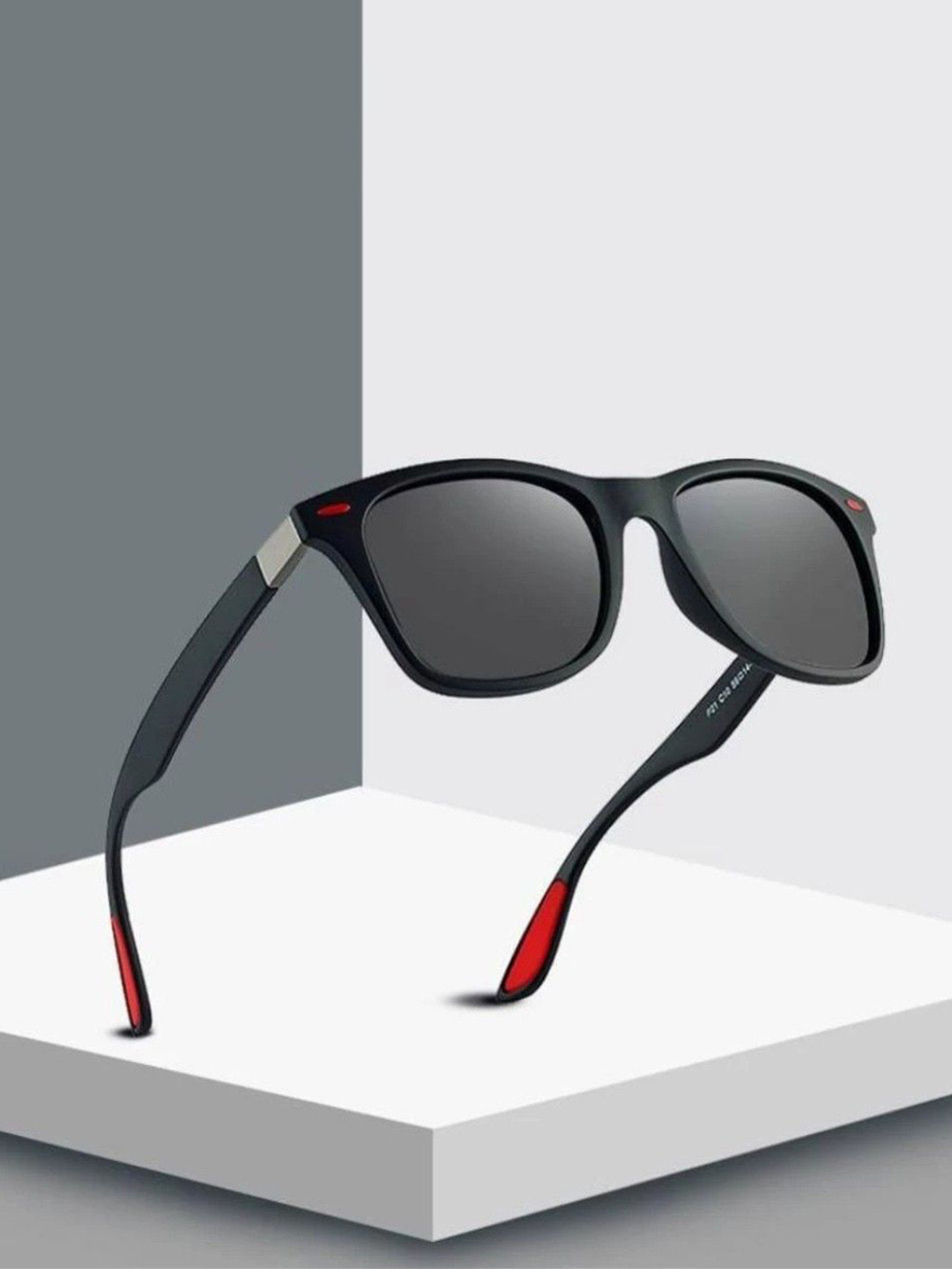 Eyedens Unisex Square Sunglasses Wayf_red_PL-Black