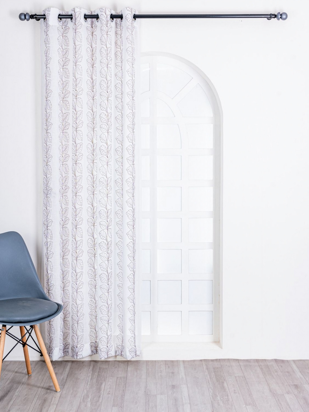Parda Online Brown 2 Pieces Self Design Sheer Window Curtains
