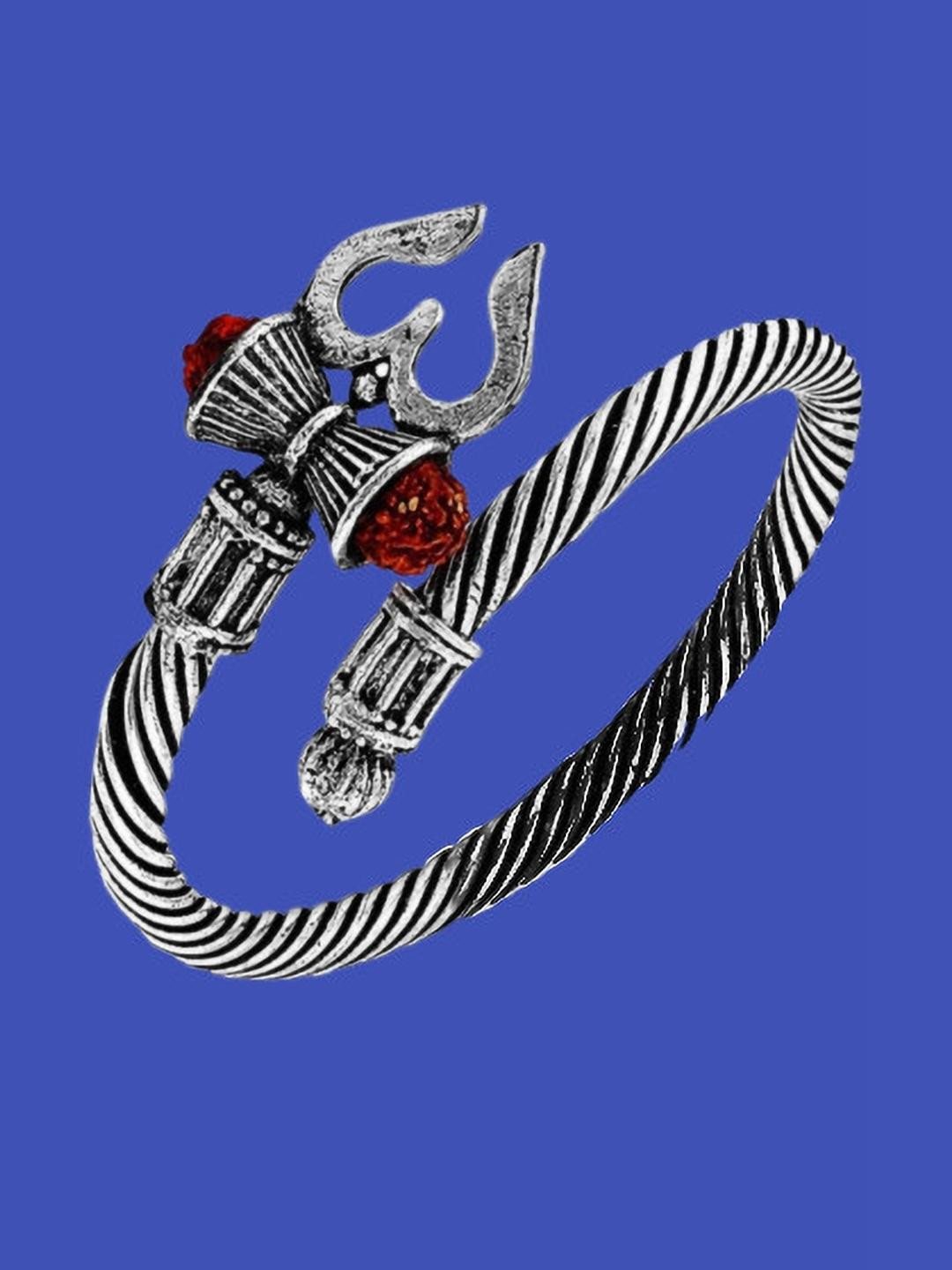 Dynamic Retail  Stainless steel Silver-Plated Kada Bracelet