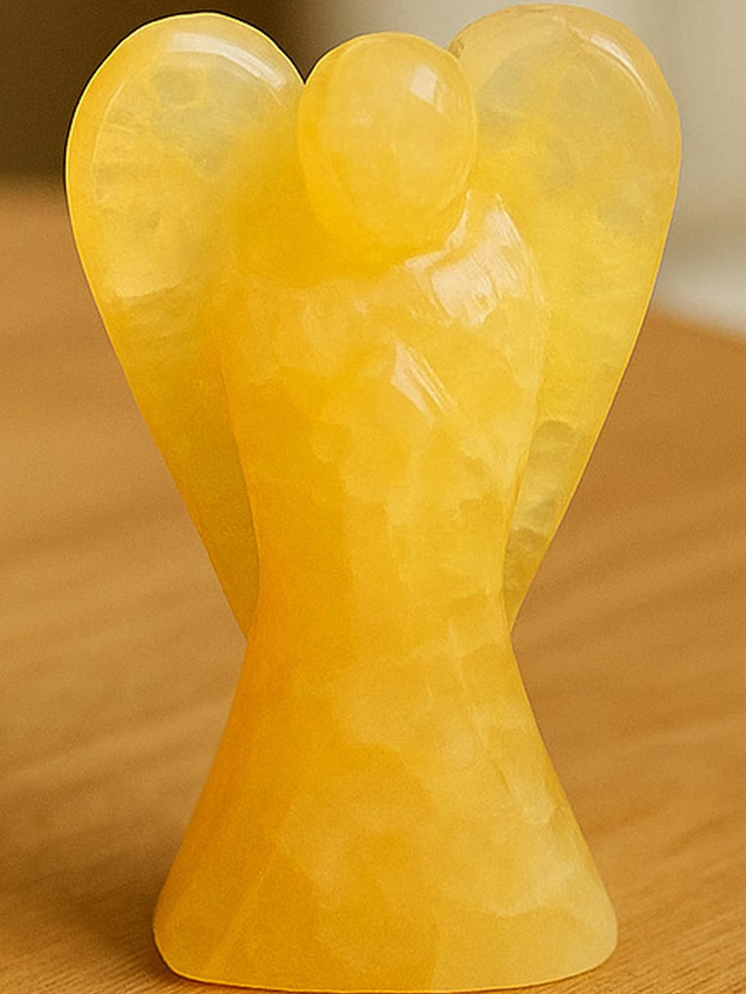 Zhupuk Yellow Jasper Angel Showpiece