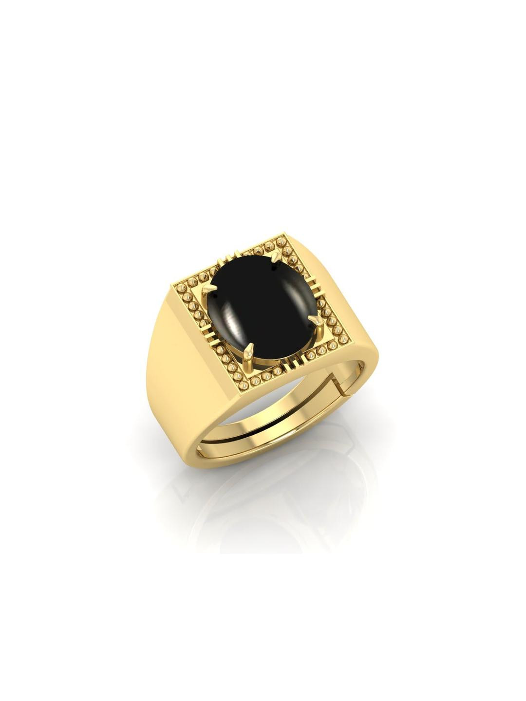 Todani Jems Gold Plated Agate Gemstone Adjustable Ring