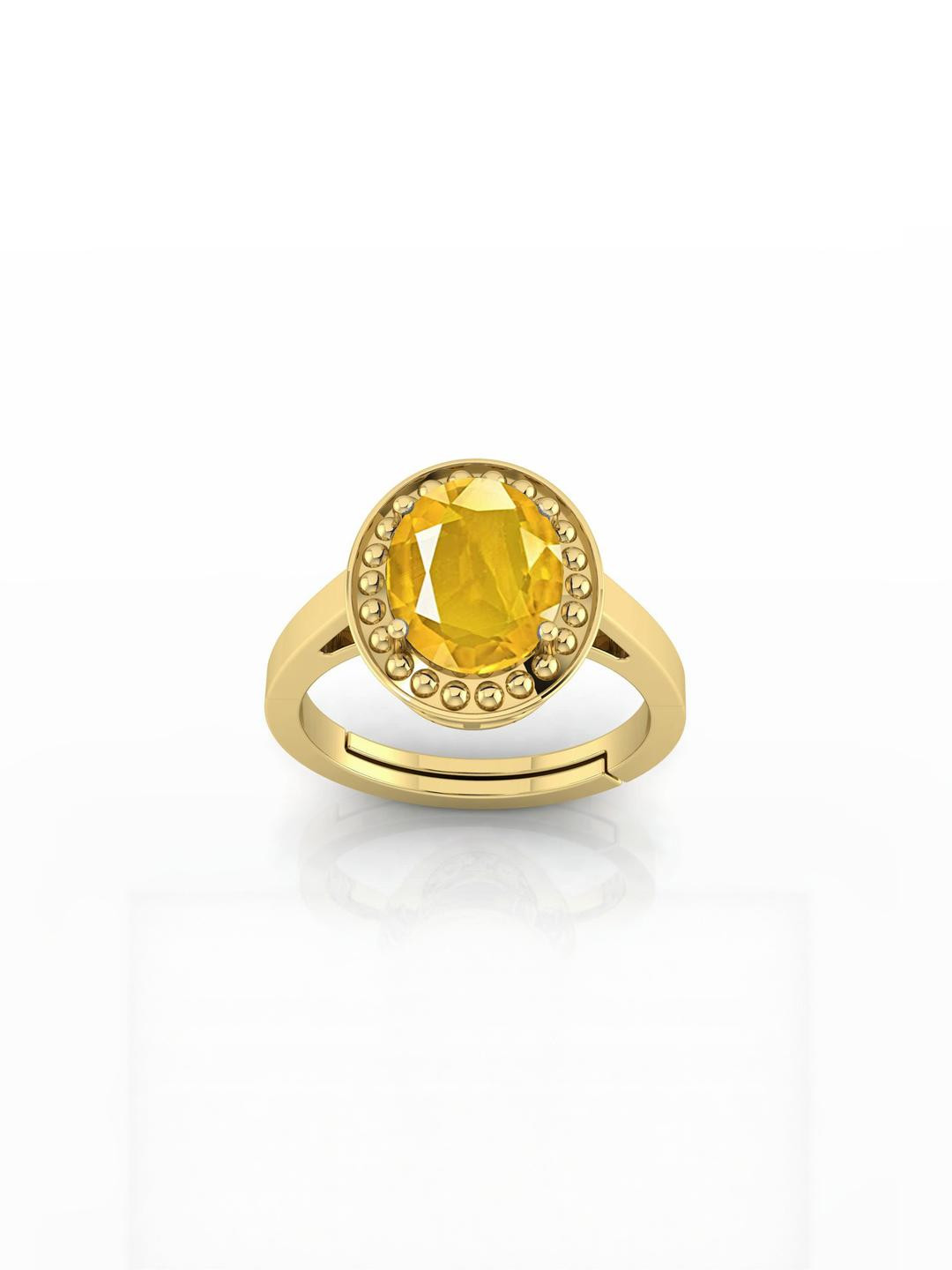 14.25 Ratti Unheated Untreatet A+ Quality Natural Yellow Sapphire Pukhraj Gemstone Ring