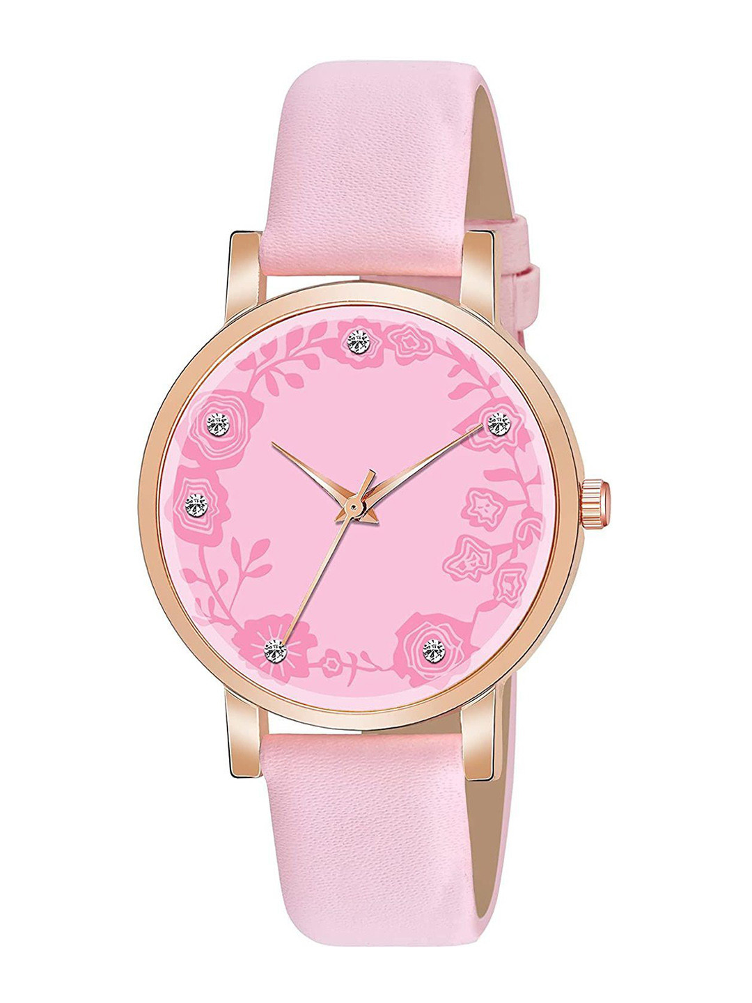 CSAMON Women Embellished Dial & Straps Analogue Watch C36RG PINK R2 Leather