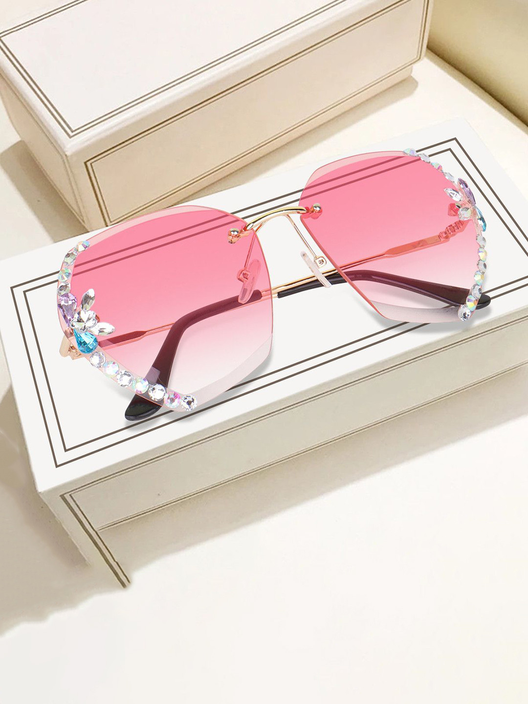 Eyedens Unisex Butterfly Sunglasses with UV Protected Lens R-Less_Rose-Pnk-(1)