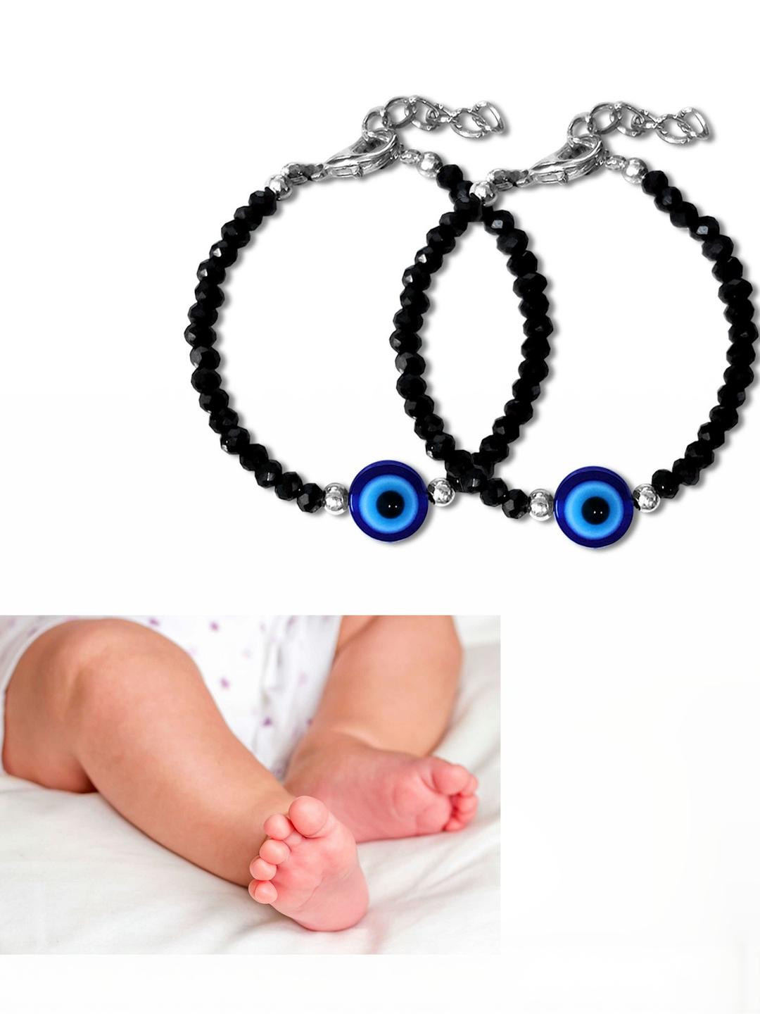 Set Of 2 Evil Eye Kids baby Foot Leg Payal Anklets Bracelet