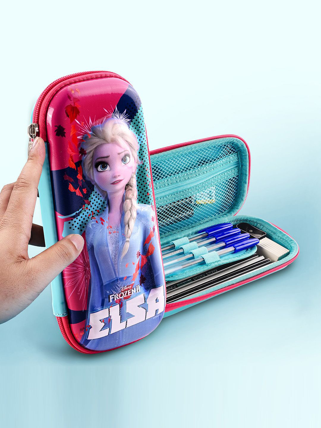 Kuber Industries Frozen Elsa Printed Waterproof 3D Pencil Box