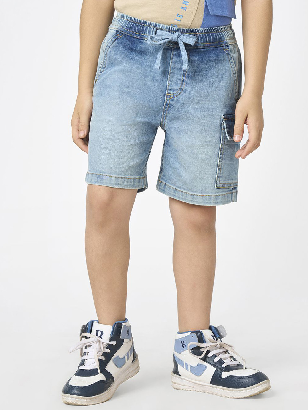 Ed-a-Mamma Boys Cargo Style Washed Denim Shorts