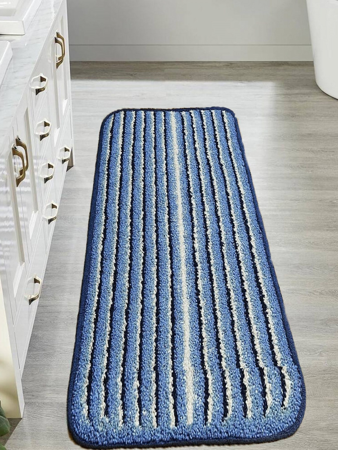 AaHo Decor Blue Striped Anti-Slip Doormat