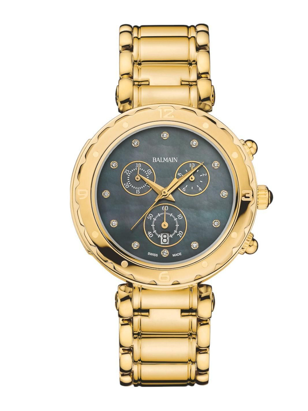 Balmain Women Embellished Dial & Stainless Steel Bracelet Style Straps Analogue Watch B56303365