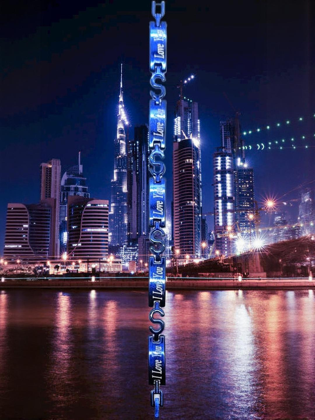 Dynamic Retail Global Men Blue Color Silver-Plated Stainless Steel Link Ethnic Bracelet