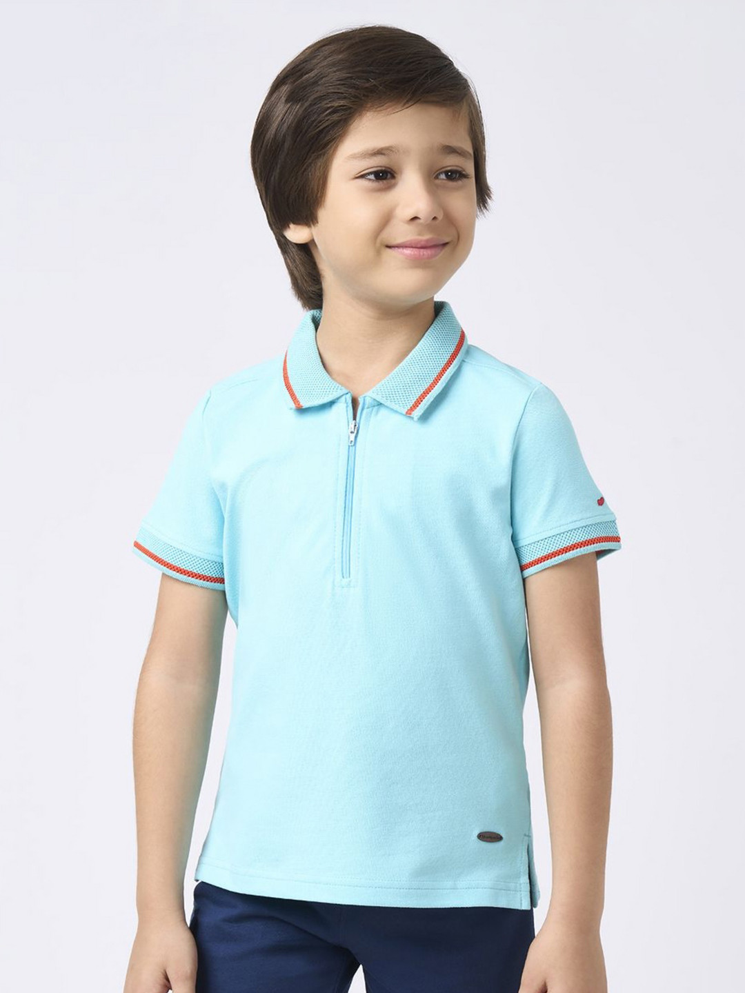 Ed-a-Mamma Boys Tropical Printed Polo Collar Short Sleeves Cotton T-shirt