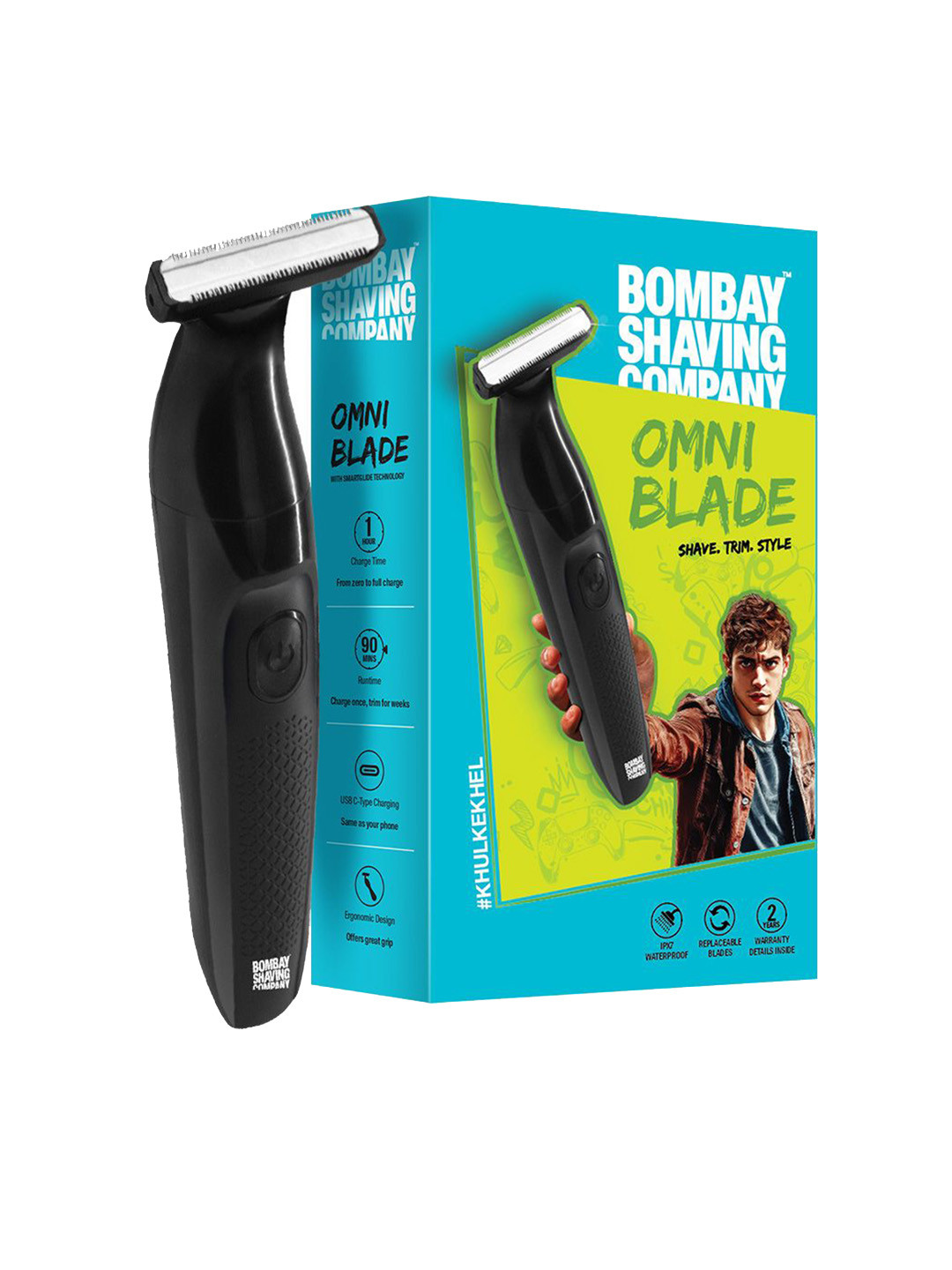 Bombay Shaving Company Omni Blade 3-In-1 Beard Trimmer- Black