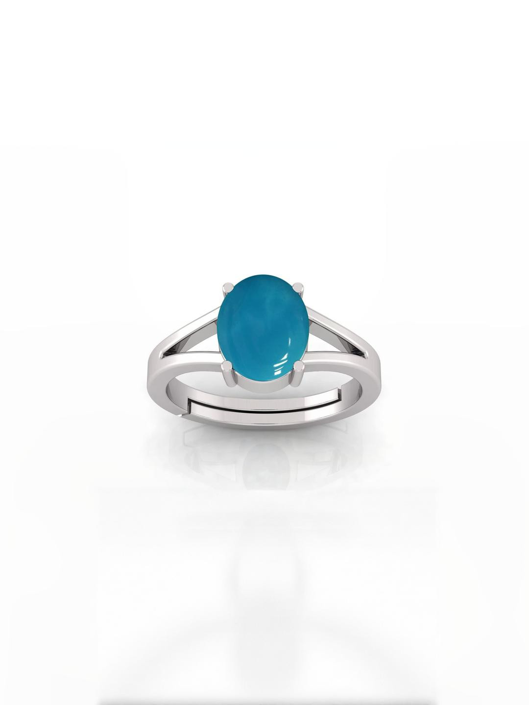 Natural 6.25 Ratti Firoja Turquoise Gemstone Ring With Lab Certificate