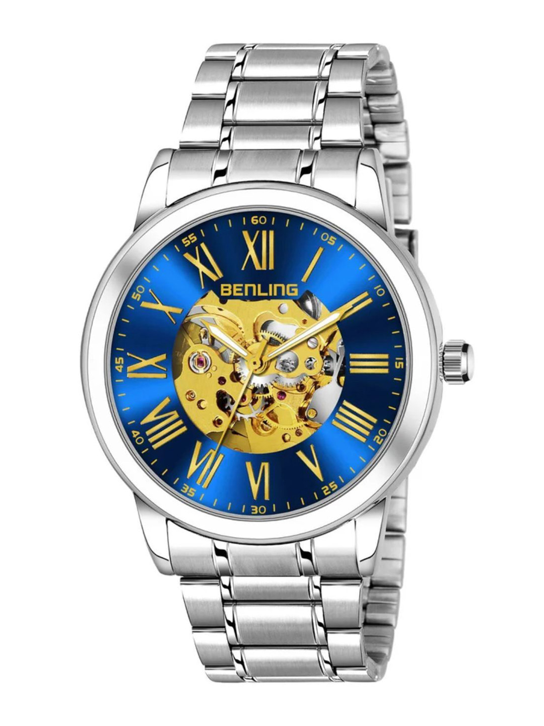 BENLING Men Dial & Leather Wrap Around Straps Analogue Automatic Watch BL-1025-BLU
