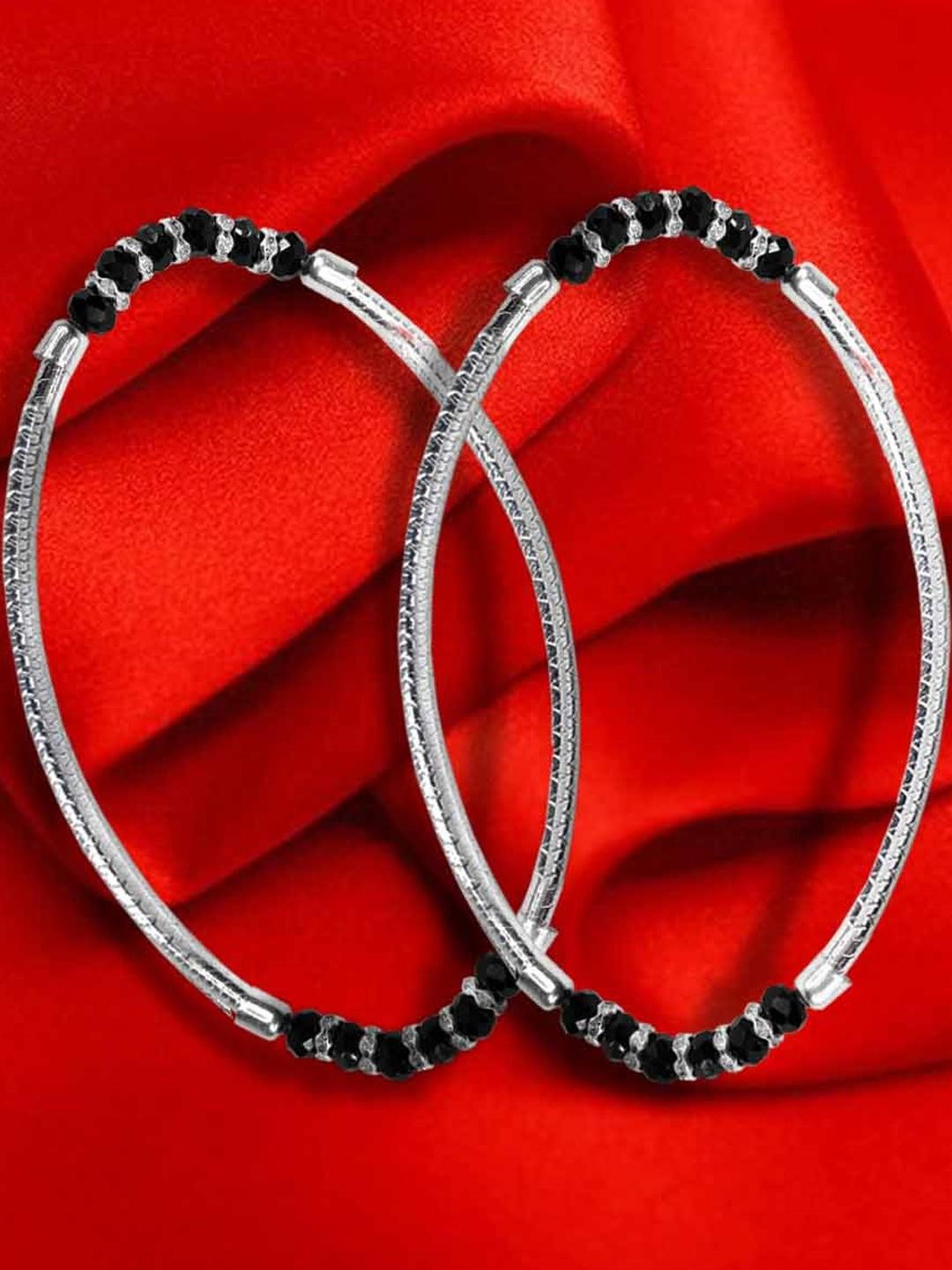 Set Of 2 Adjustable Crystal Moti Foot Leg Payal Pajeb Anklets