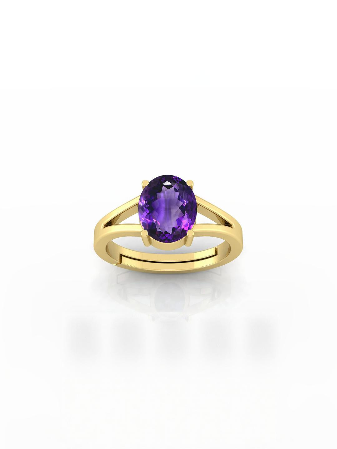 14.25 Ratti Natural Lab Certified Amethyst Katela Gemstone Ring With Lab Certificate
