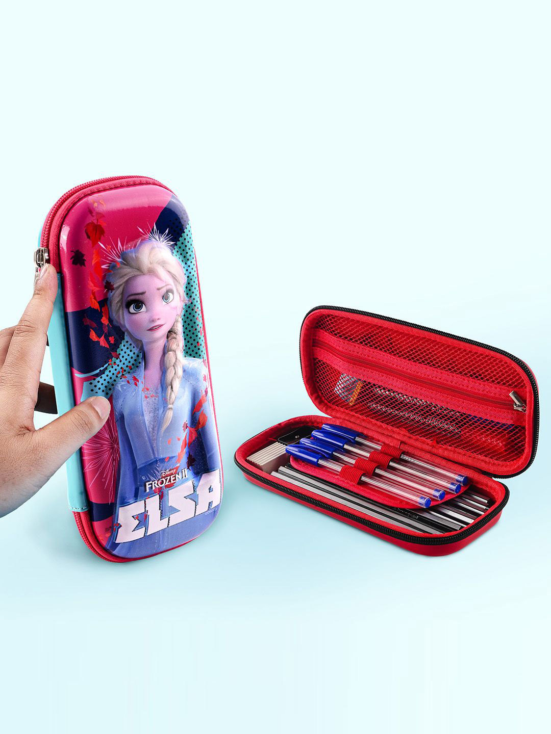 Kuber Industries Set Of 2 Printed Waterproof 3D Pencil Box