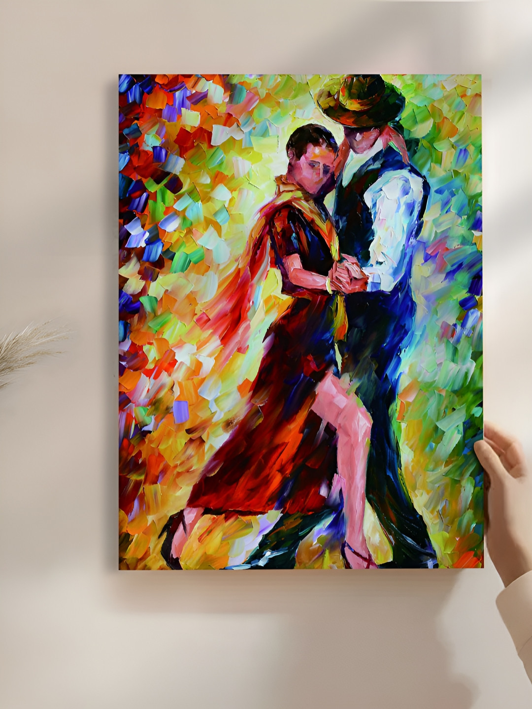 Myntra Elegant Homes Yellow & Brown Couple Theme Wall Art