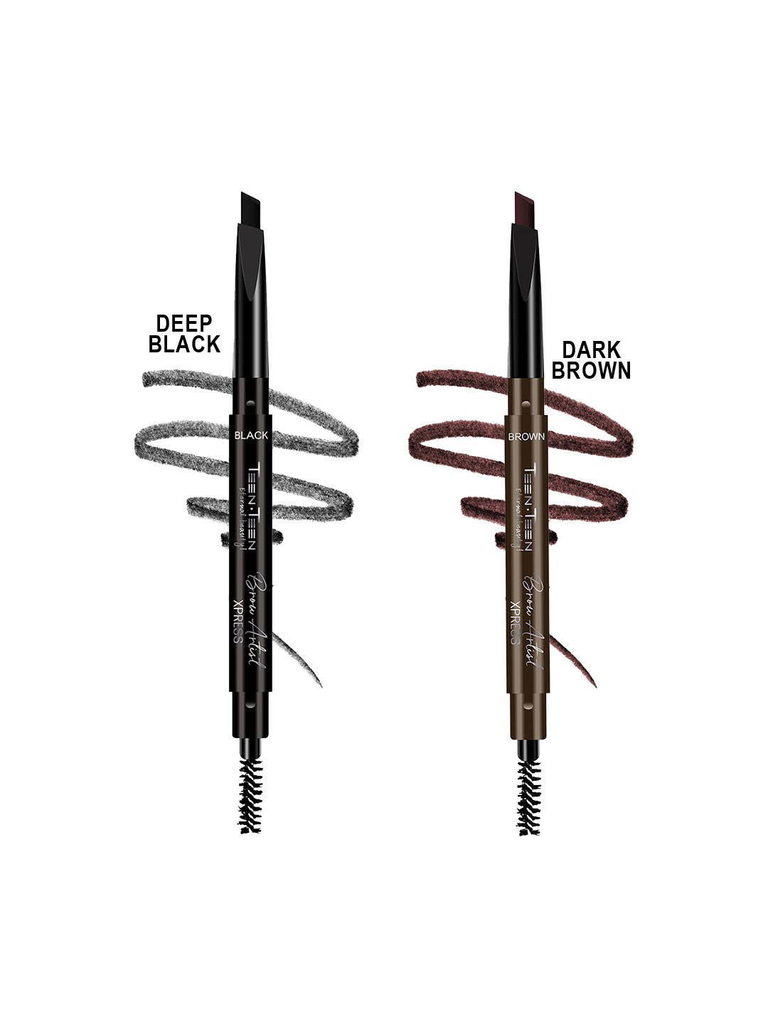TEEN TEEN COSMETICS Set Of 2 Smudger Eyebrow Pencil- Black & Brown