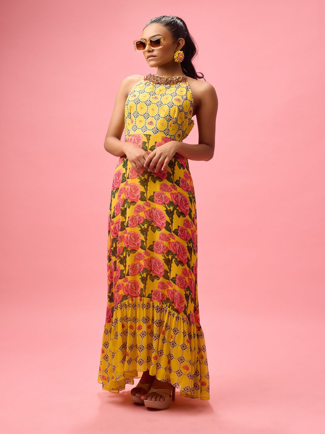 Nikasha Floral Print Maxi Dress