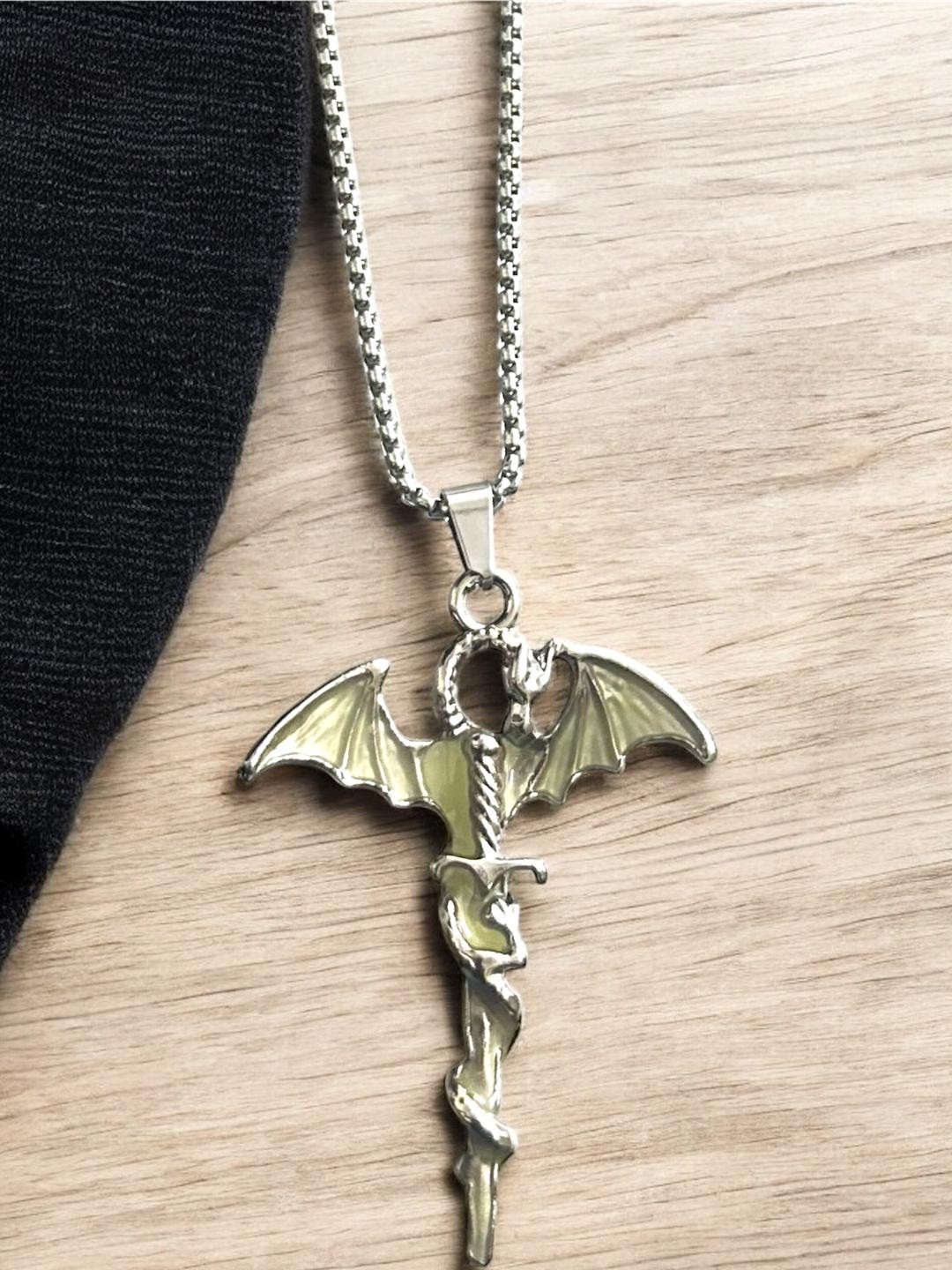 Nitant Glowing Dragon Sword Pendant & Chain