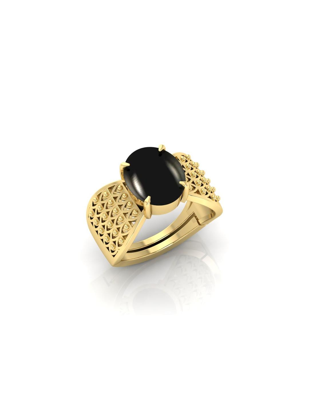 Todani Jems Gold Plated Agate Gemstone Adjustable Ring