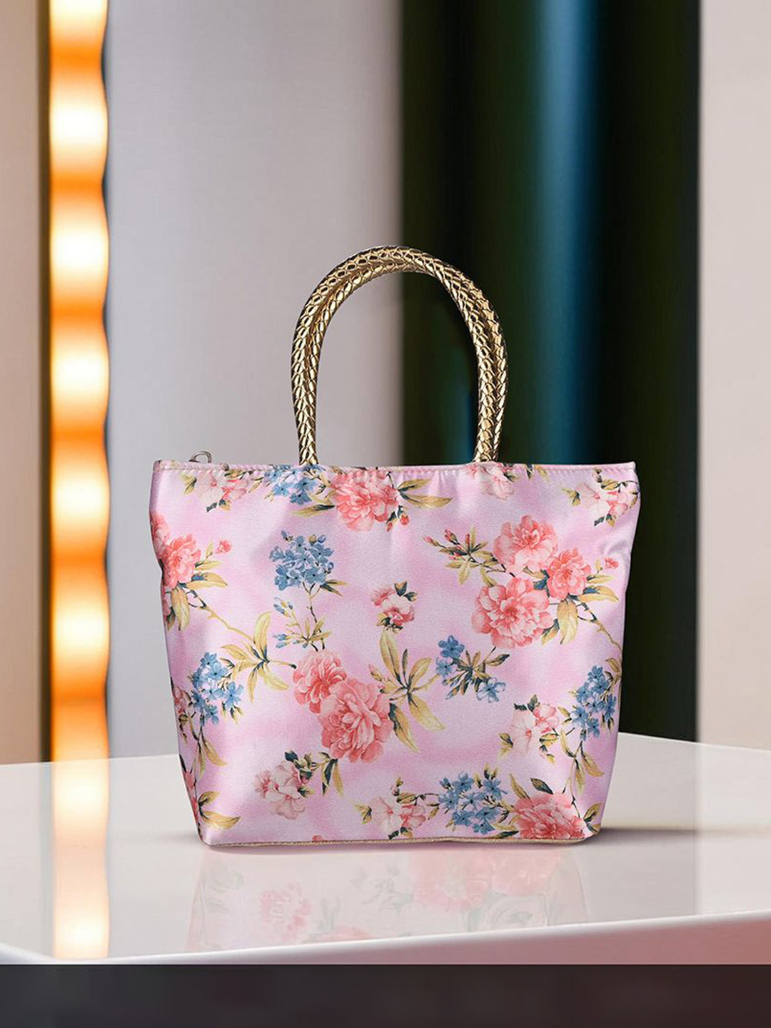 Kuber Industries Unisex Pack of 6 Floral Structured Tote Bags
