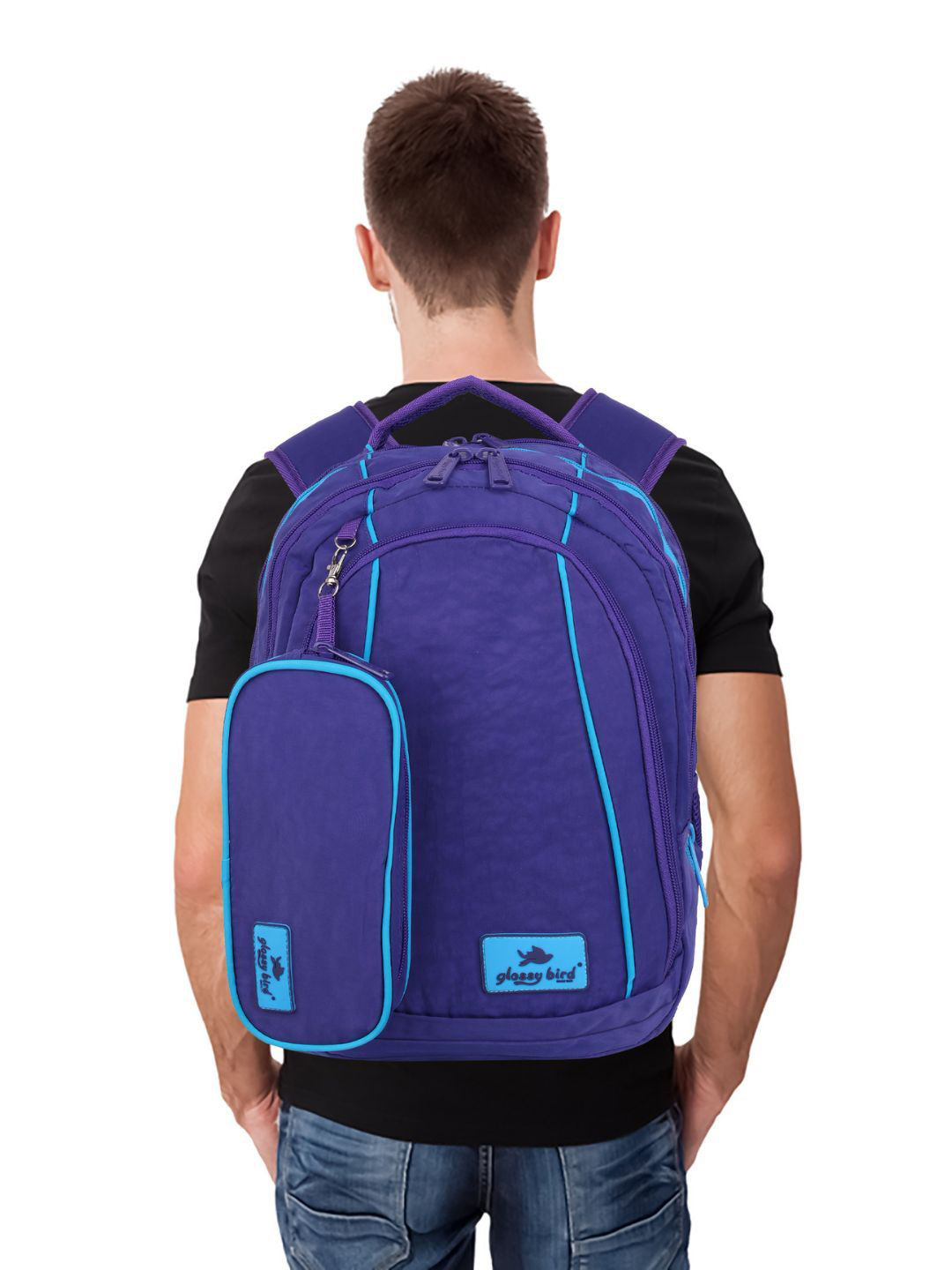 ECHOBOOMERS Unisex Water-Resistant Bag with Pouch, Bottle Holder & Straps Backpack