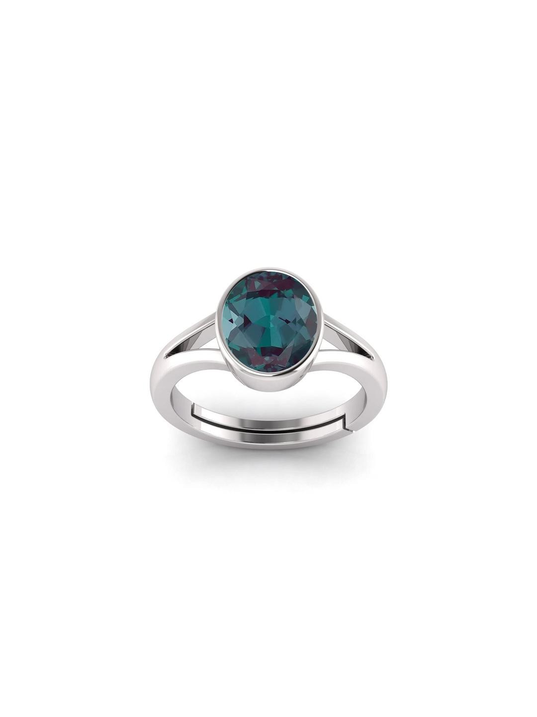 13.25 Ratti Silver Plated Adjustable Color Changing Exotic Alexandrite Gemstone