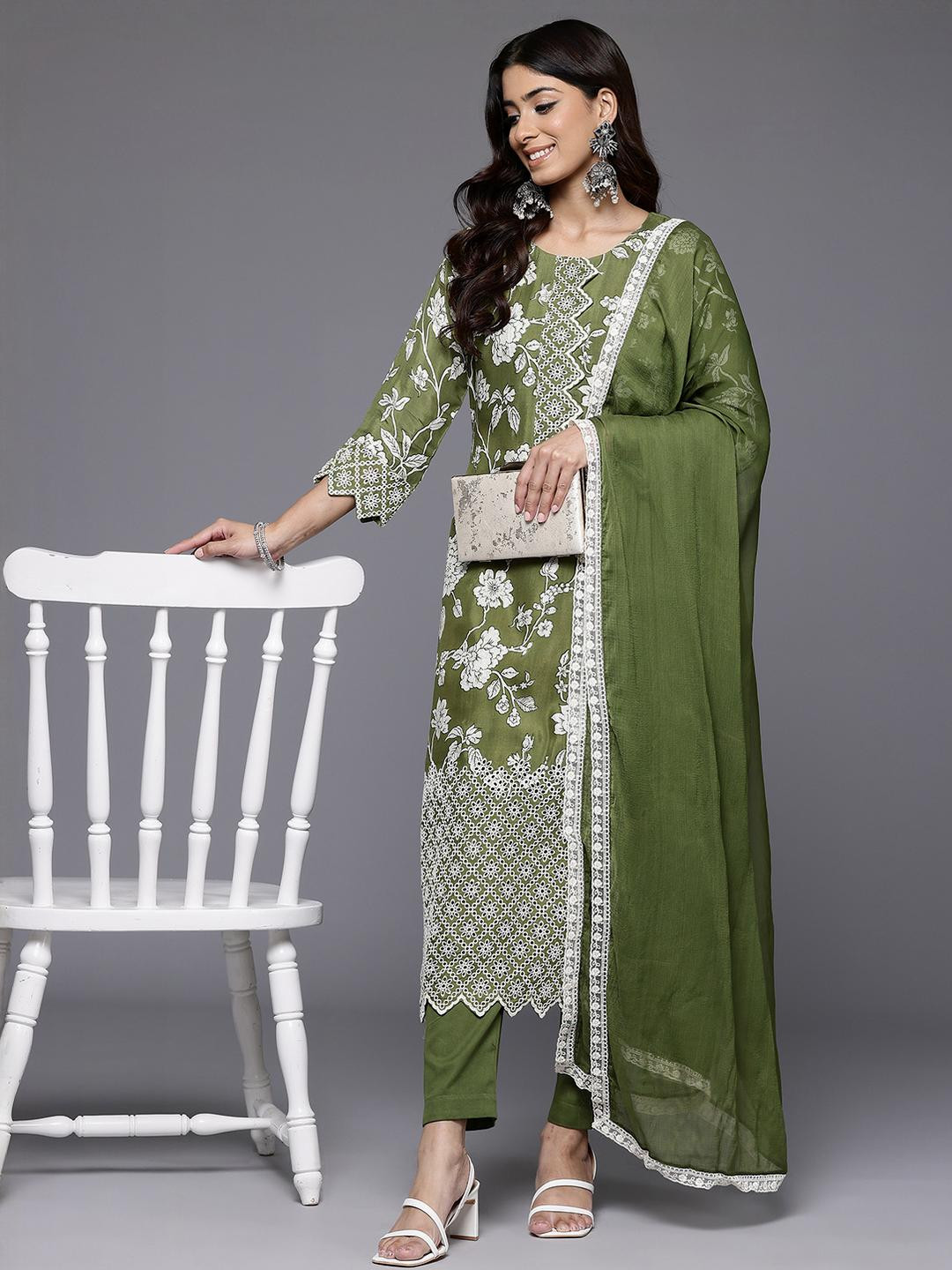 KSUT Green Pure Silk Kurta Sets