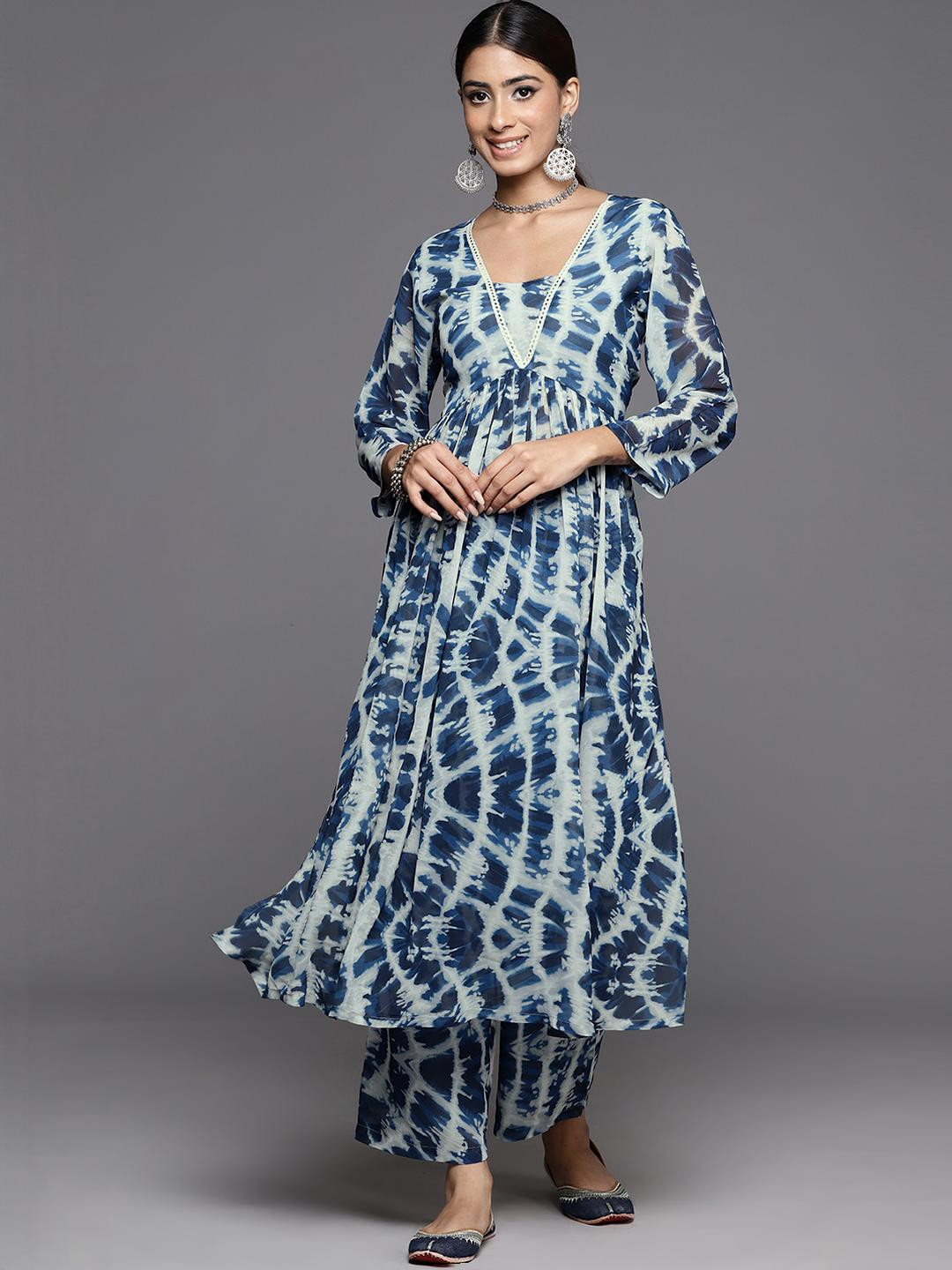 KSUT Blue Silk Georgette Kurta Sets