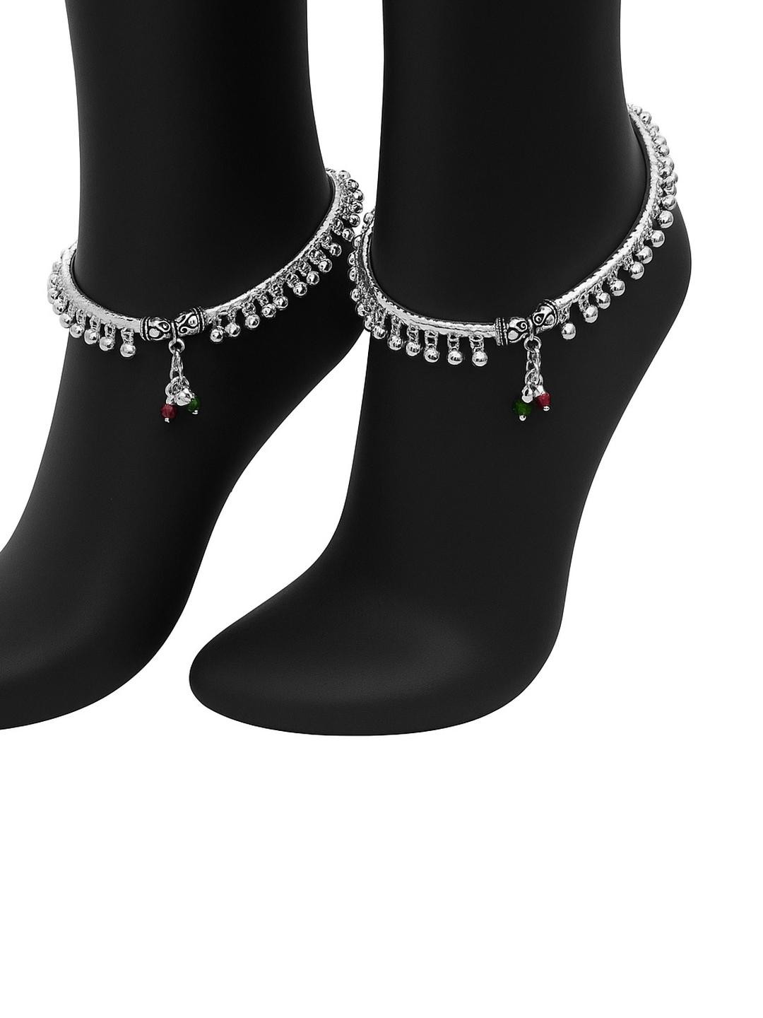 Set Of 2 Nug Ghungroo Leg Payal Foot Kada Anklets