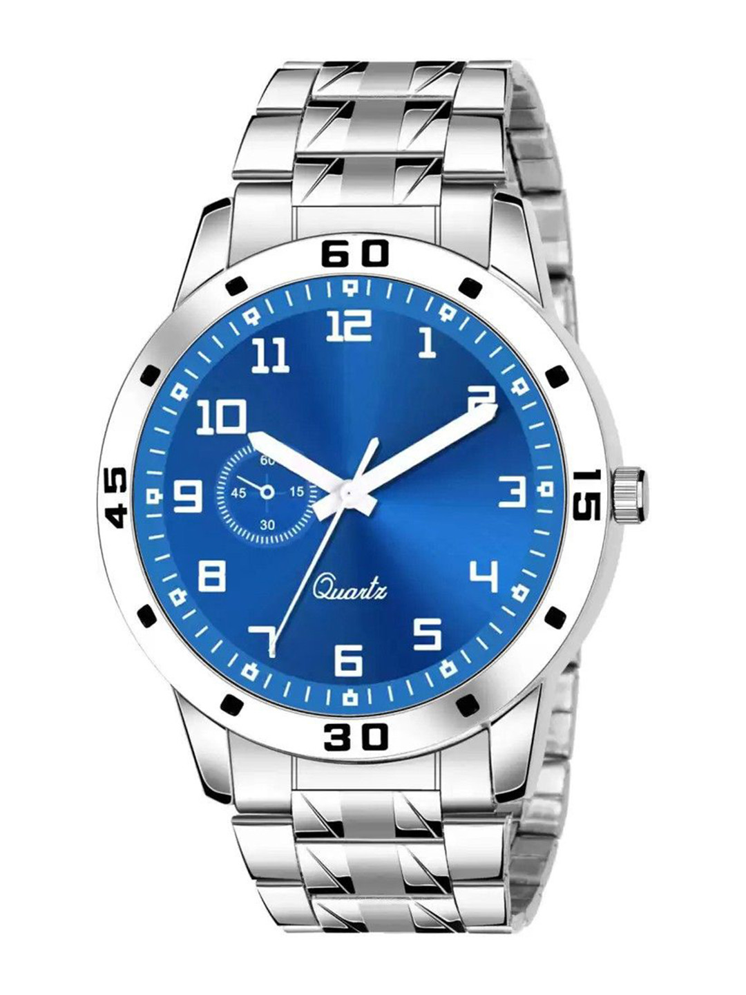 CSAMON Men Printed Dial & Stainless Steel Textured Watch C_1001 BLU Aeviyo Stil Chain_F