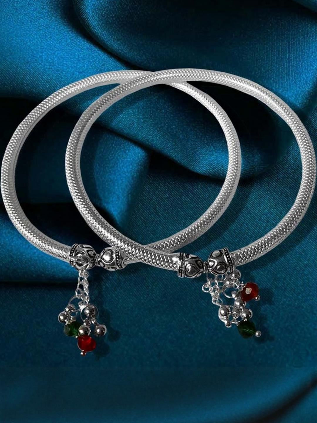 Set Of 2 Ghungroo Leg Payal Foot Kada Anklets