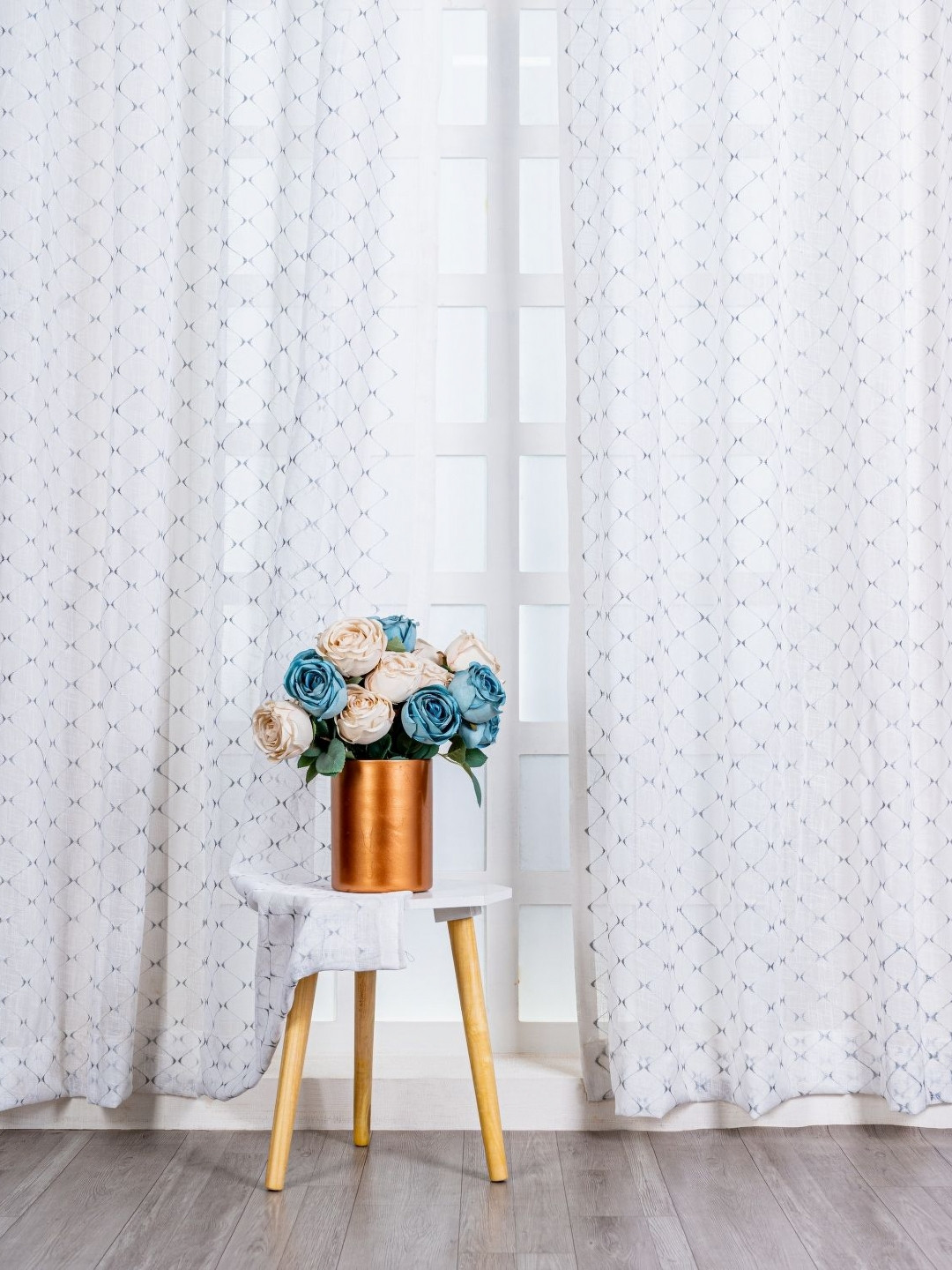 Parda Online Grey Sheer Door Curtain