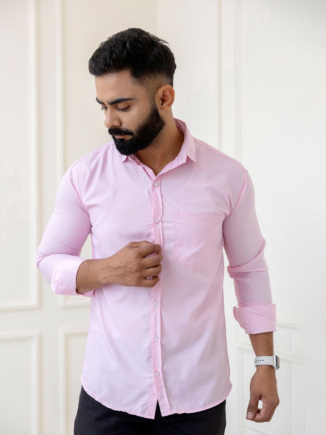 SURHI Men Relaxed Semi Sheer Casual Shirt