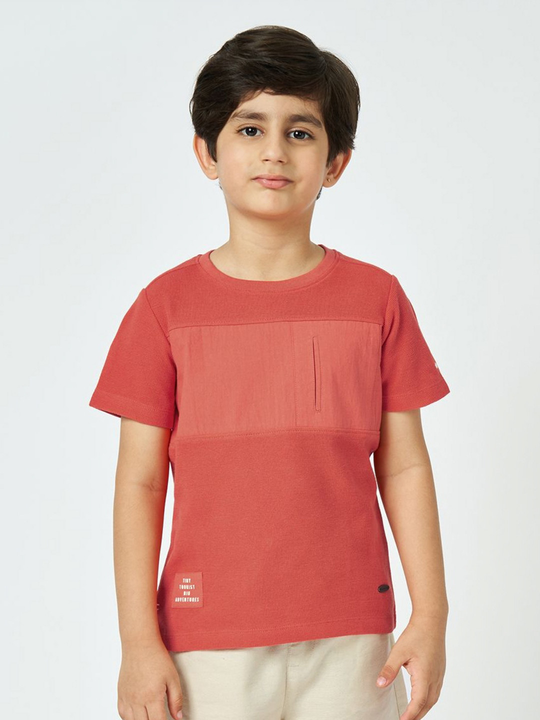 Ed-a-Mamma Boys Washed Effect Crew Neck Short Sleeves Cotton T-shirt