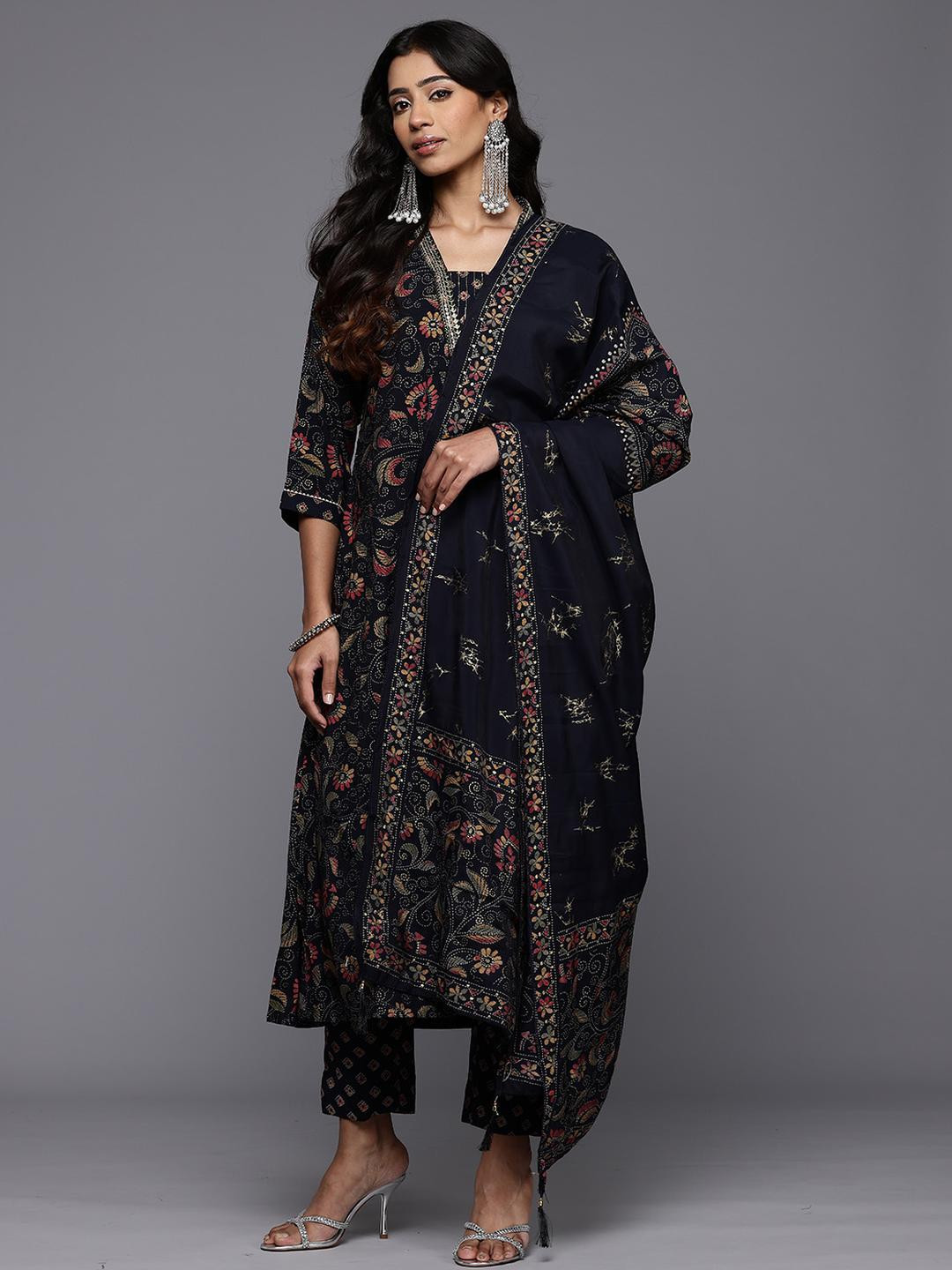 KSUT Black Silk Blend Kurta Sets