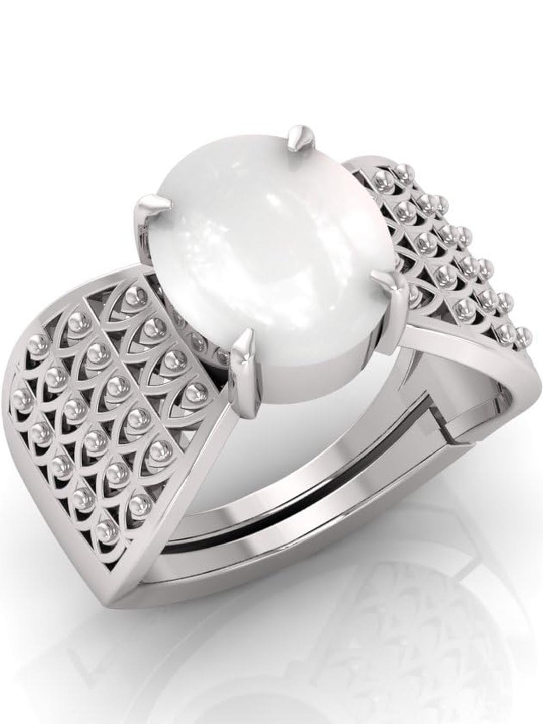 7.25 Ratti Moonstone Certified Gemstone Silver Plated|With Lab Certificate